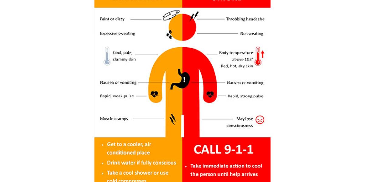 Heat Exhaustion or Heat Stroke Graphic