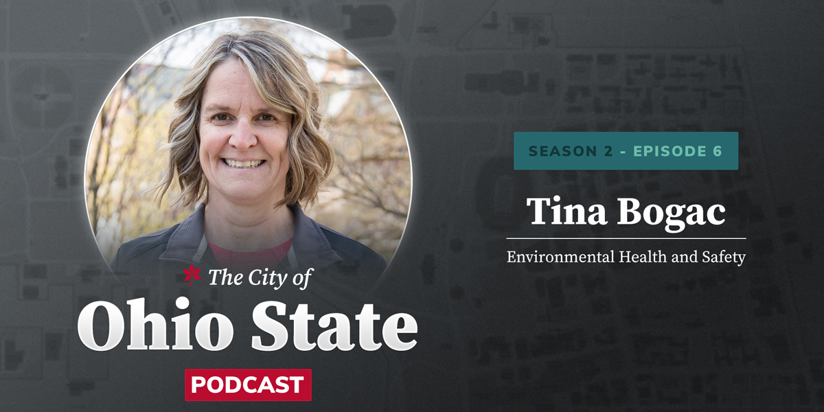 headshot of tina bogac with podcast text on graphic