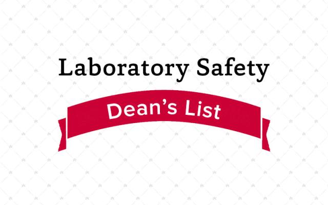 graphic with laboratory safety, dean's list