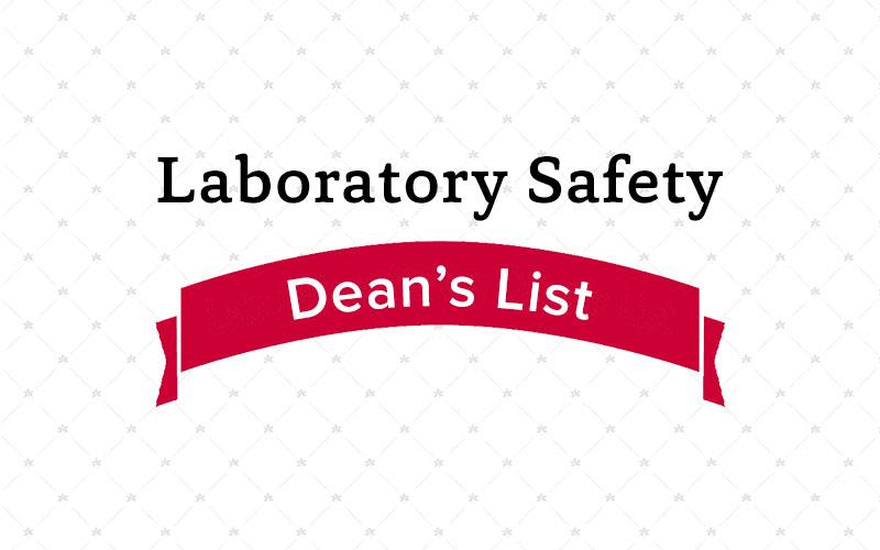 graphic with laboratory safety, dean's list