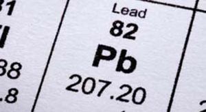 Periodic table image of lead.