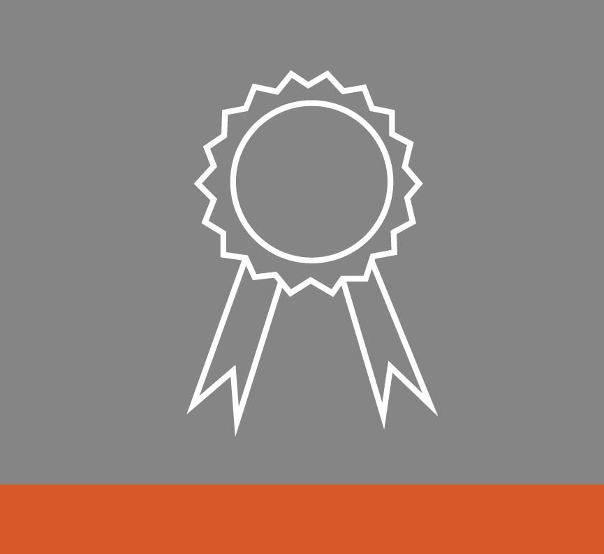 Outline of award ribbon.